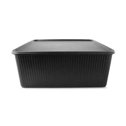 19L Ribbed Container, Black - Anko