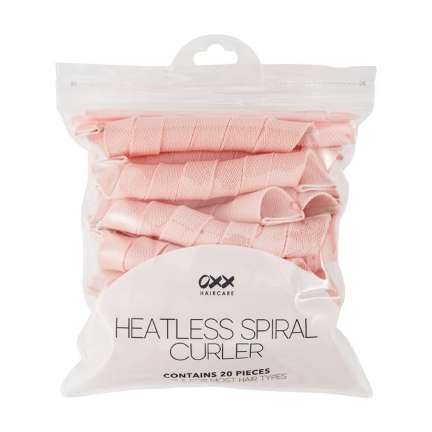 20 Pieces Heatless Spiral Curler, Pink - OXX Haircare