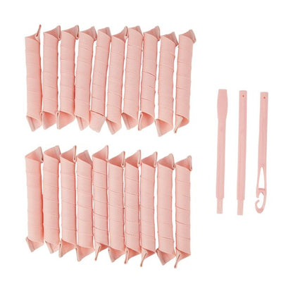 20 Pieces Heatless Spiral Curler, Pink - OXX Haircare