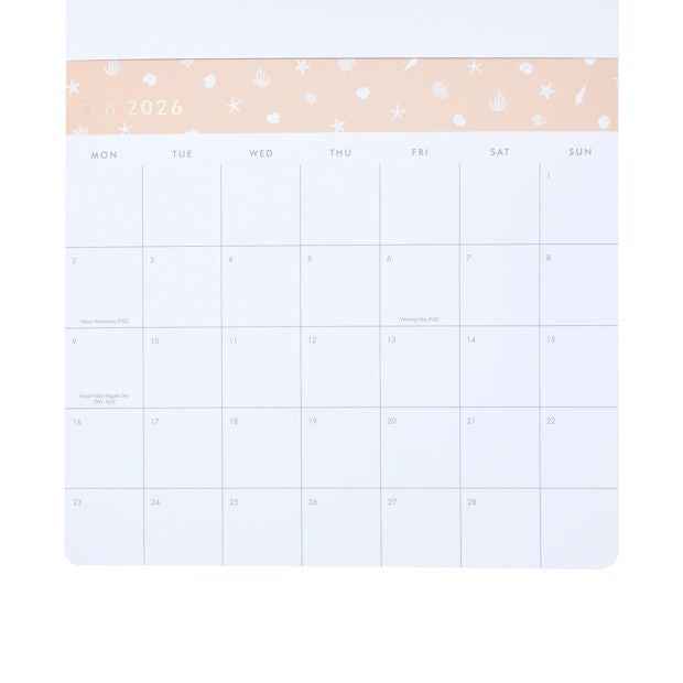 2026 Magnetic Shell Calendar, Blue - Anko