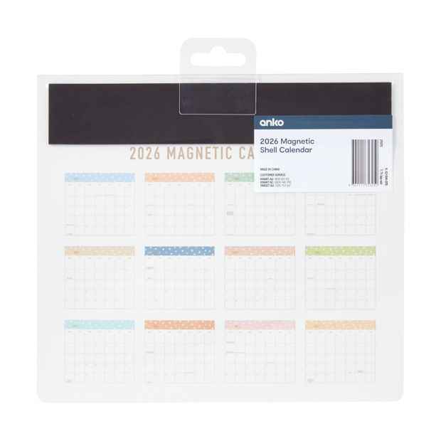 2026 Magnetic Shell Calendar, Blue - Anko