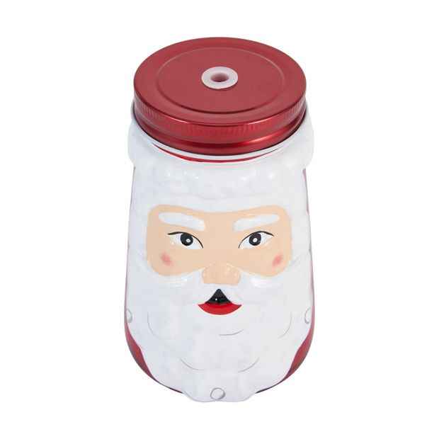 Santa Drink Jar & Straw - Anko
