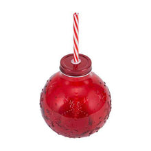 Red Bauble Drink Jar and Straw - Anko