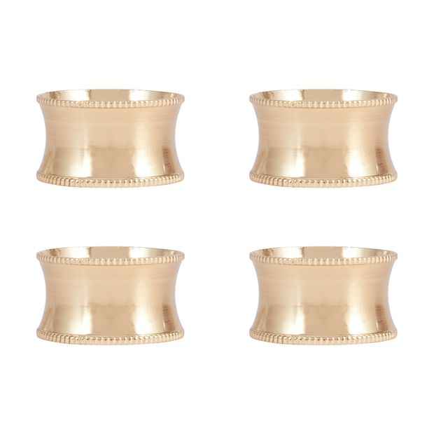 4 Pack Gold Look Napkin Rings - Anko