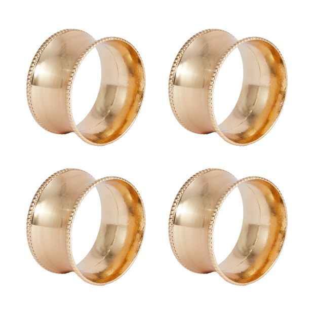 4 Pack Gold Look Napkin Rings - Anko