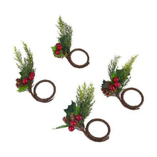 4 Pack Green Foliage Napkin Rings - Anko