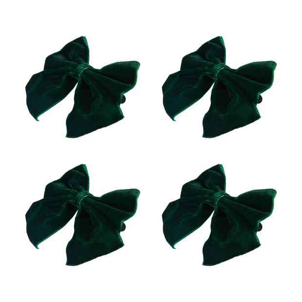 4 Pack Green Bow Napkin Rings - Anko