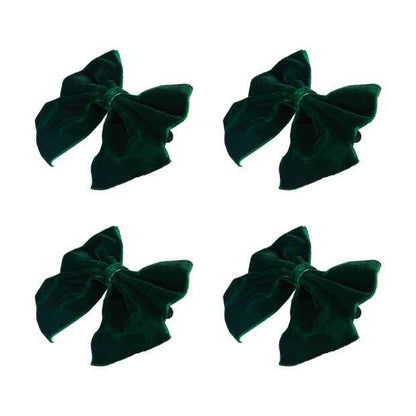 4 Pack Green Bow Napkin Rings - Anko