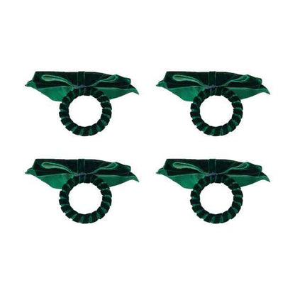 4 Pack Green Bow Napkin Rings - Anko