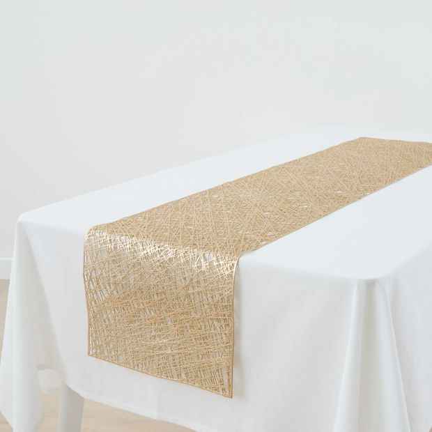 Gold Look Scribble Table Runner - Anko
