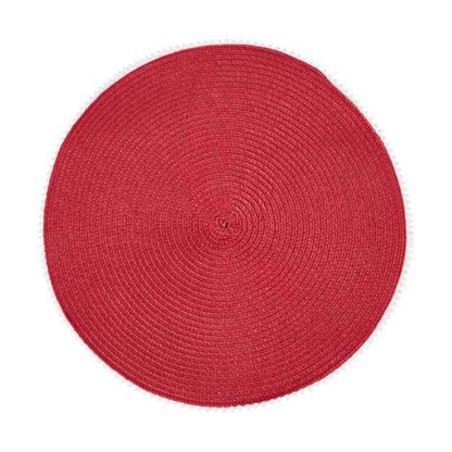 Round Red Pom Pom Placemat - Anko