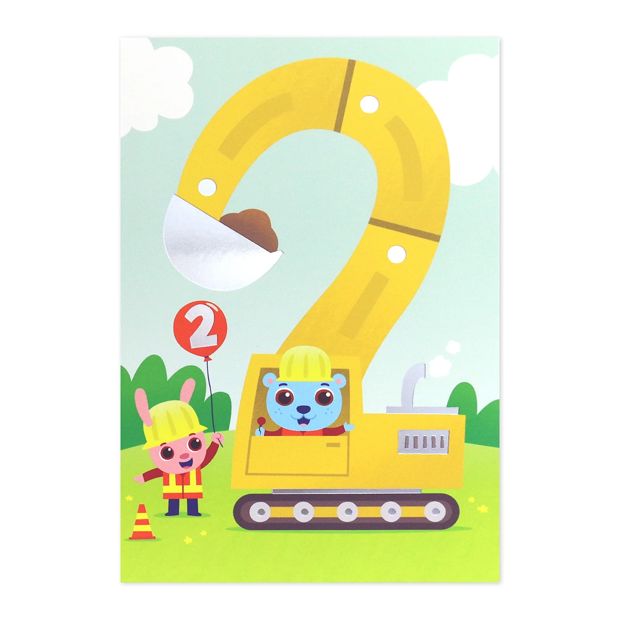 Connections from Hallmark 2nd Birthday Card - Digger