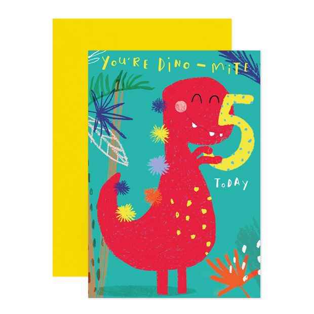 Connections from Hallmark 5th Birthday Card - You're Dino-mite 5 Today