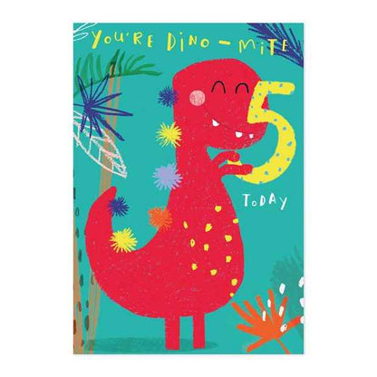 Connections from Hallmark 5th Birthday Card - You're Dino-mite 5 Today