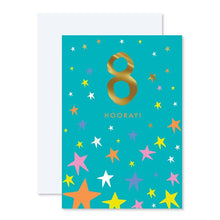 Birthday Card - Stars Design for Eight Year Old