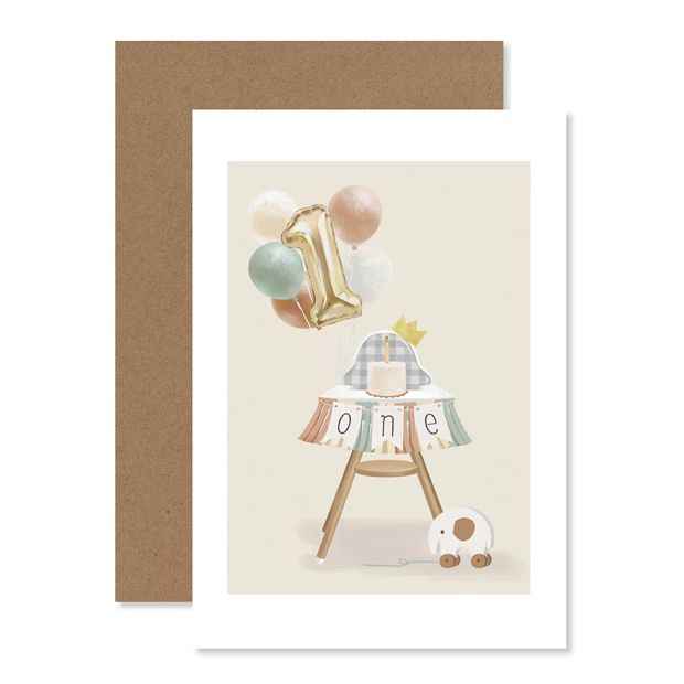 Connections from Hallmark 1st Birthday Card - High Chair