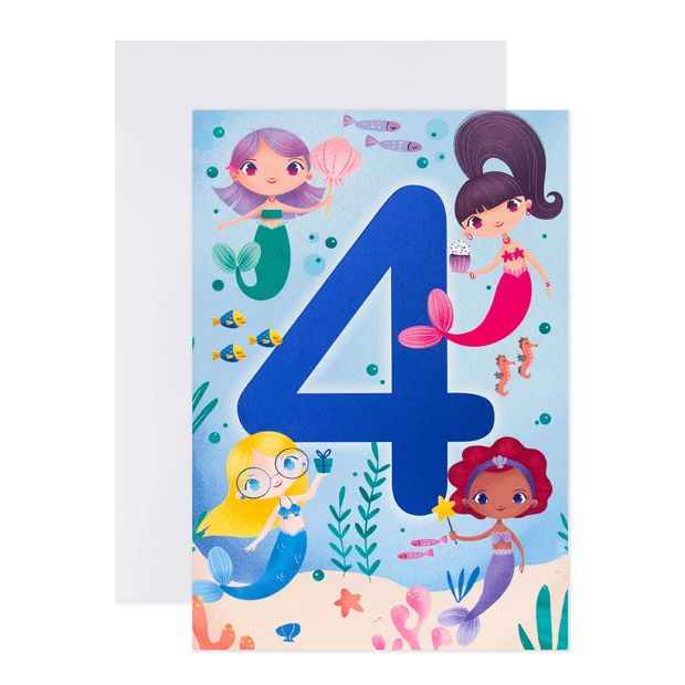 Connections from Hallmark 4th Birthday Card - Mermaids