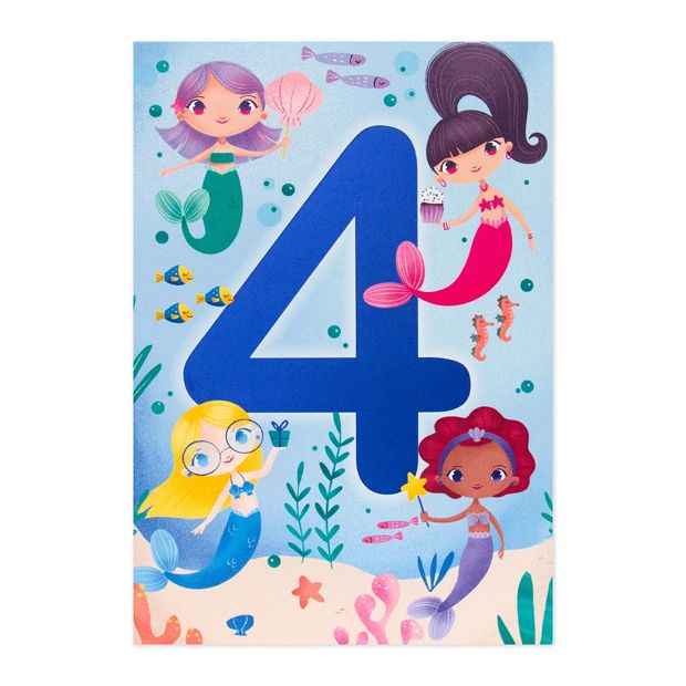 Connections from Hallmark 4th Birthday Card - Mermaids