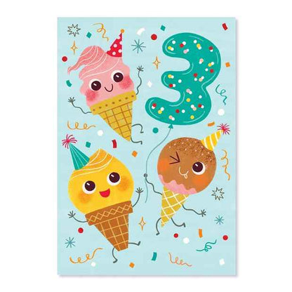 Connections from Hallmark 3rd Birthday Card - Icecreams