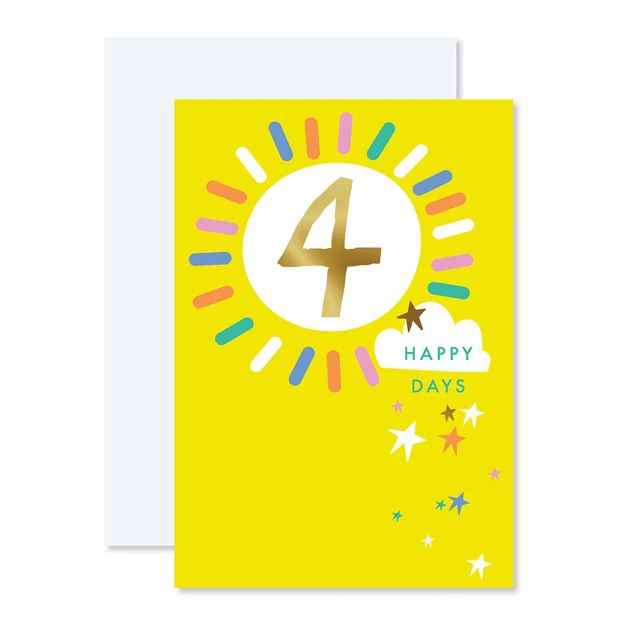 Connections from Hallmark 4th Birthday Card - Happy Days
