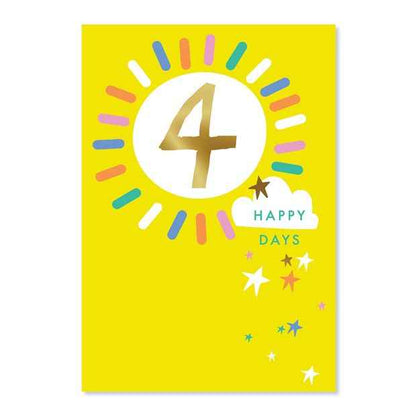 Connections from Hallmark 4th Birthday Card - Happy Days