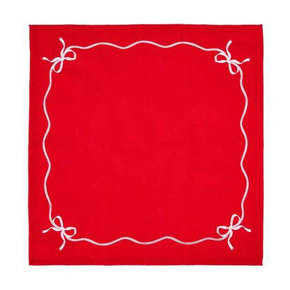 4 Pack Red Bow Napkins - Anko