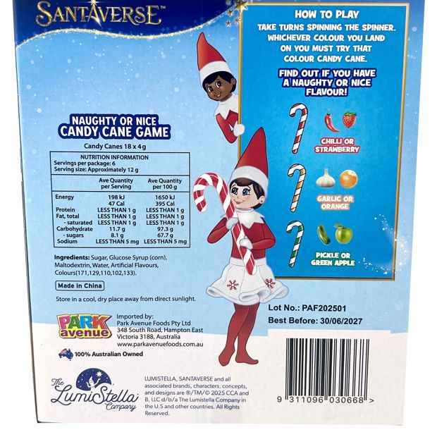 Park Avenue The Elf on the Shelf Santaverse Naughty or Nice Candy Cane Game 72g