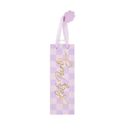 Lilac Check Bottle Bag - Anko