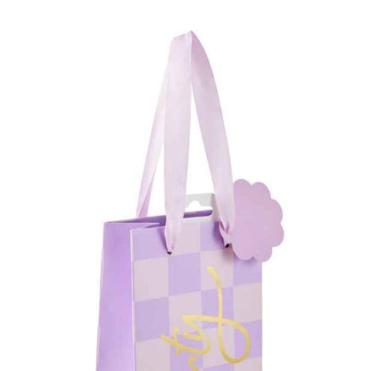 Lilac Check Bottle Bag - Anko