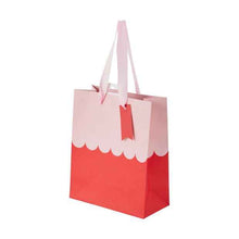 Pink and Red Scalloped Gift Bag, Medium - Anko