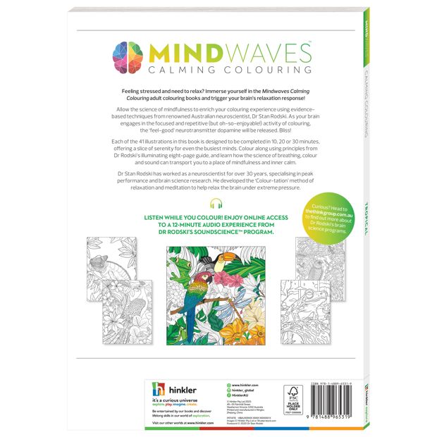 Mindwaves Calming Colouring: Tropical - Book