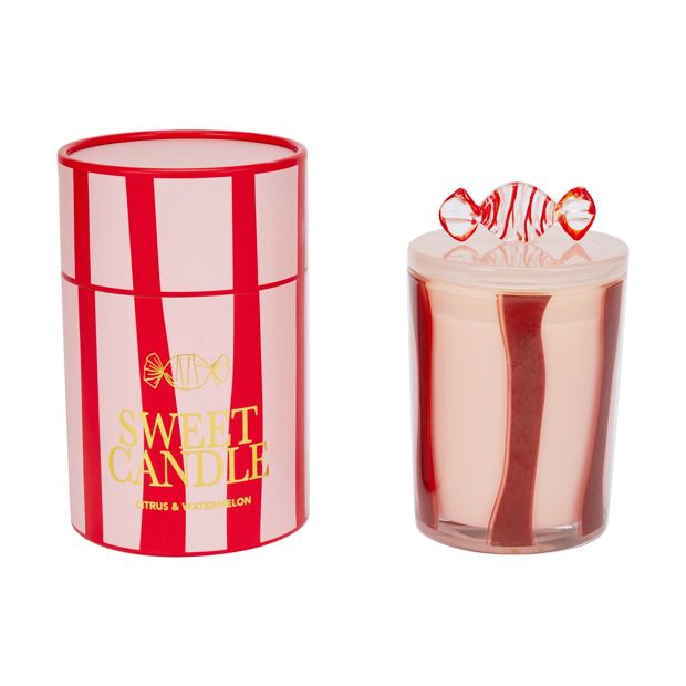Christmas Red Glass Candy Candle - Anko