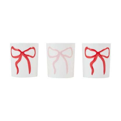 Christmas Bow Ceramic Candle Set - Anko