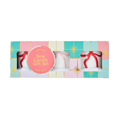 Christmas Bow Ceramic Candle Set - Anko