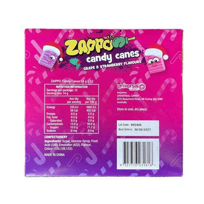 Zappo Candy Canes 12 Pack 170g