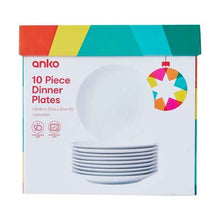 10 Piece White Dinner Plates - Anko