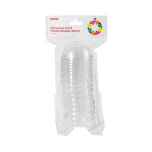 10 Pack Christmas Craft Fillable Baubles, Round - Anko