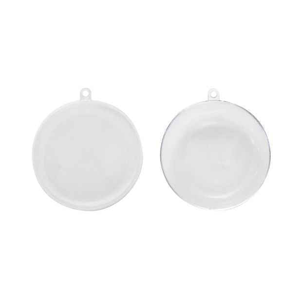 10 Pack Christmas Craft Fillable Baubles, Round - Anko