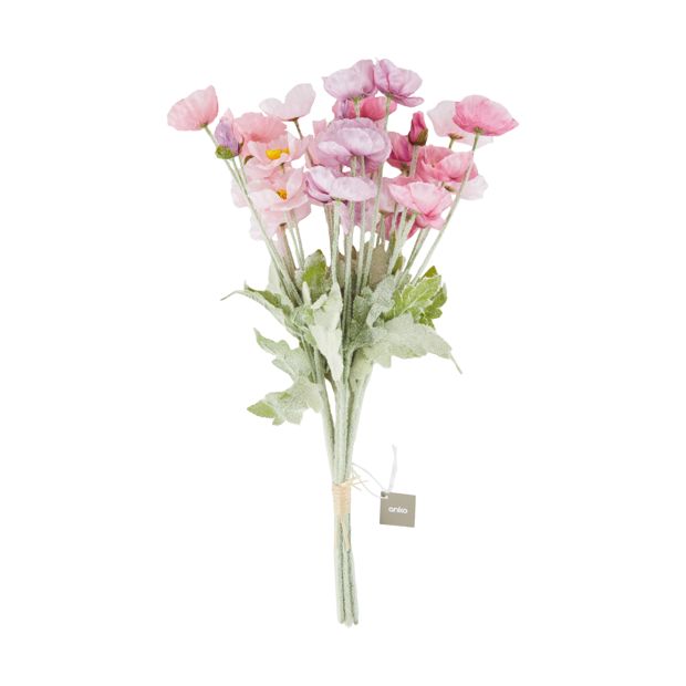 Artificial Pastel Poppies Bunch - Anko