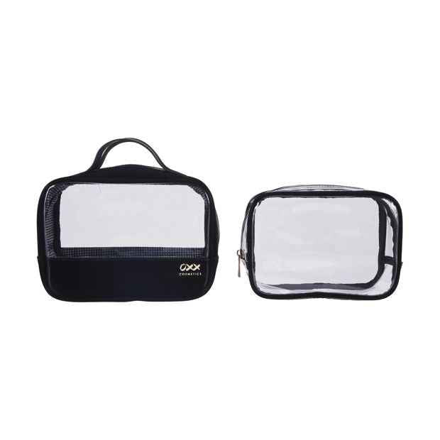2 Piece Makeup Bag, Black - OXX Cosmetics