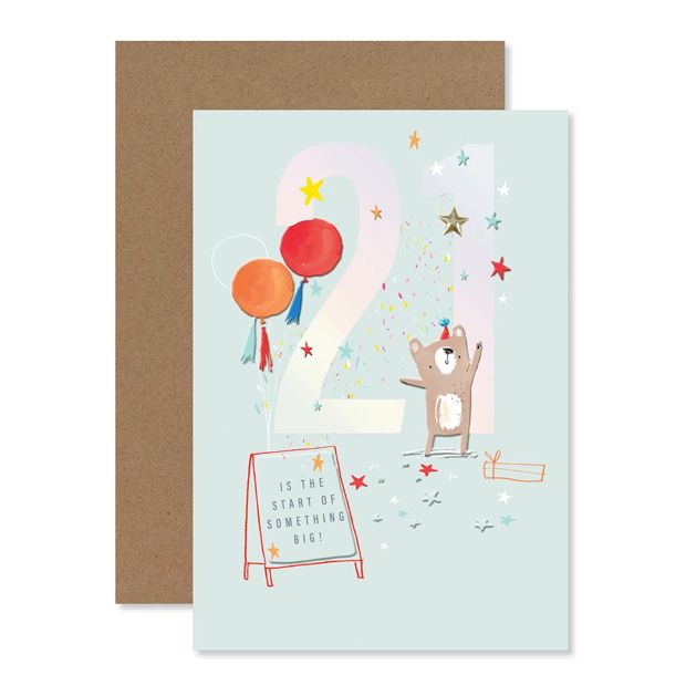 Connections from Hallmark 21st Birthday Card - Birthday Bear