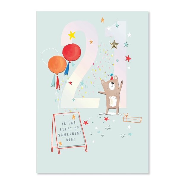 Connections from Hallmark 21st Birthday Card - Birthday Bear