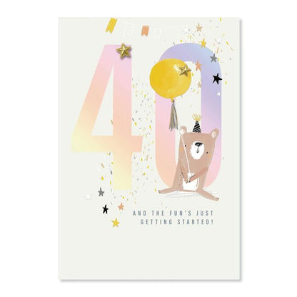 Connections from Hallmark 40th Birthday Card - Bear