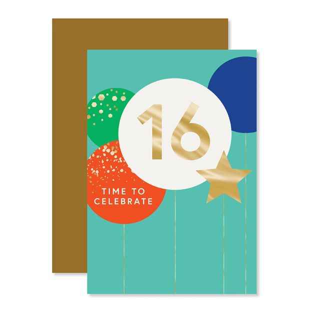Connections from Hallmark Birthday Card - 16th Birthday Balloon