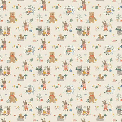 4m Gift Wrap - Bear Bunny Picnic Design