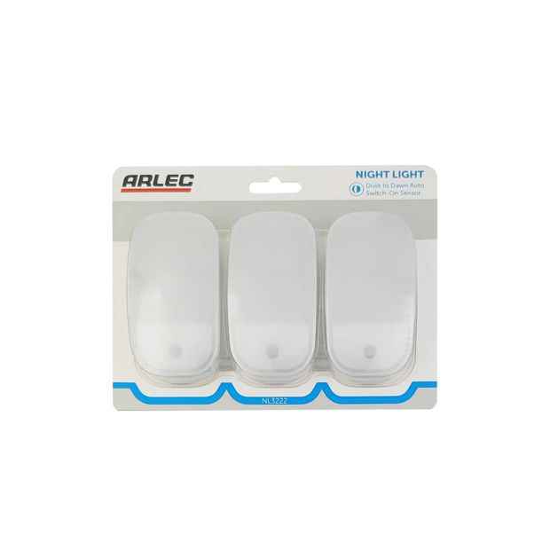 3 Pack Arlec Mini Plug In Night Light with Day Light Sensor