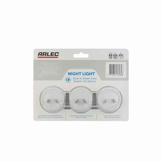 3 Pack Arlec Mini Plug In Night Light with Day Light Sensor