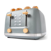 4 Slice Toaster, Grey - Anko