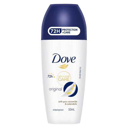 Dove Advanced Care Original Antiperspirant Deodorant Roll-On 50ml - Pro-Ceramide and Calendula