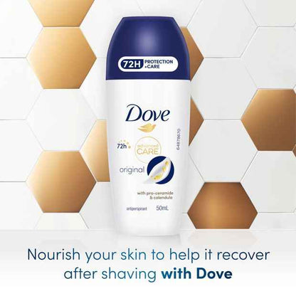 Dove Advanced Care Original Antiperspirant Deodorant Roll-On 50ml - Pro-Ceramide and Calendula